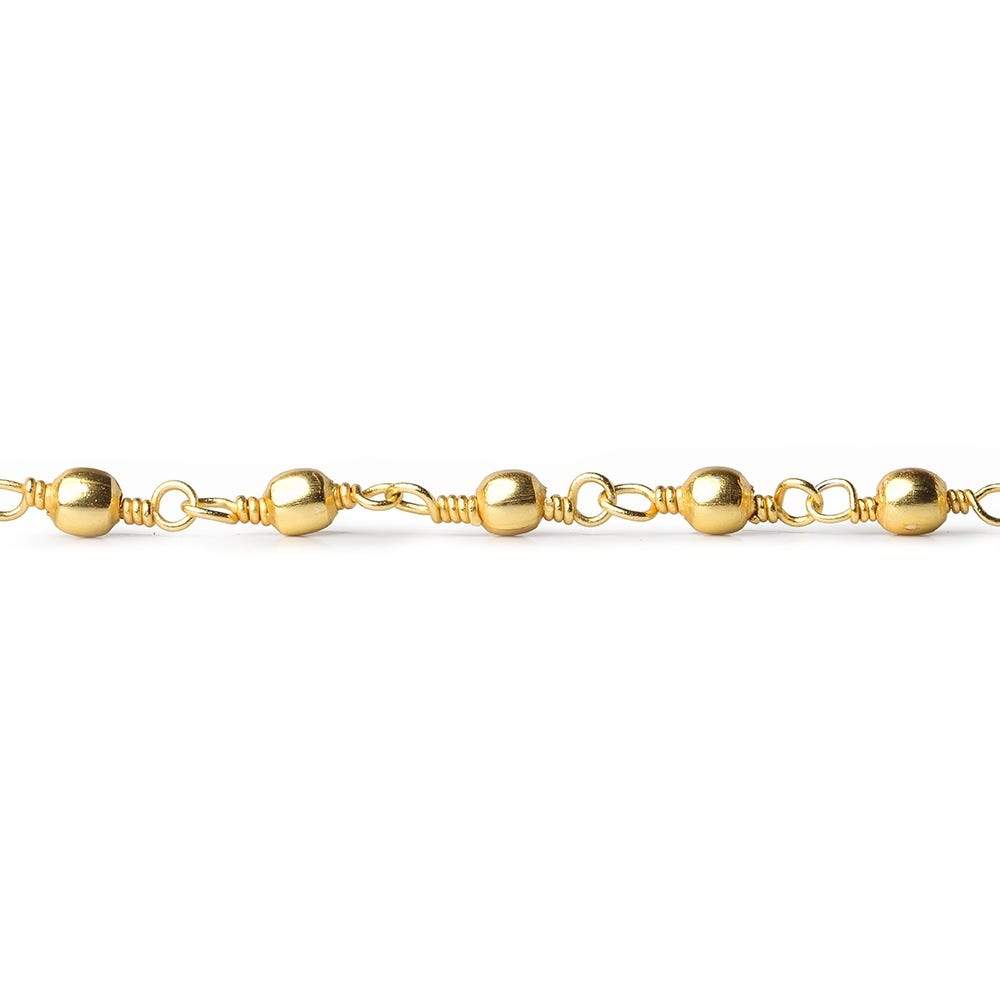3mm 22kt Gold plated Round Gold plated Chain by the foot