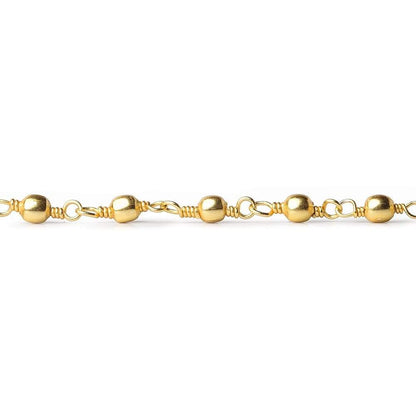 3mm 22kt Gold plated Round Gold plated Chain by the foot