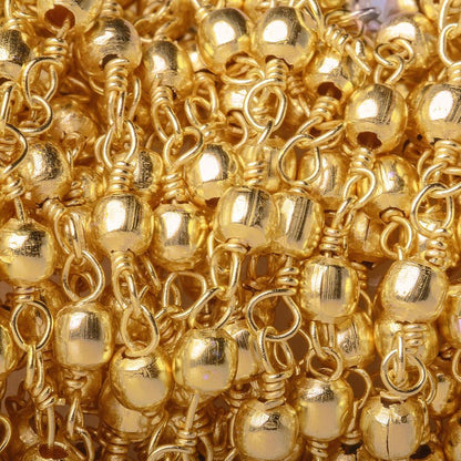 3mm 22kt Gold plated Round Gold plated Chain by the foot