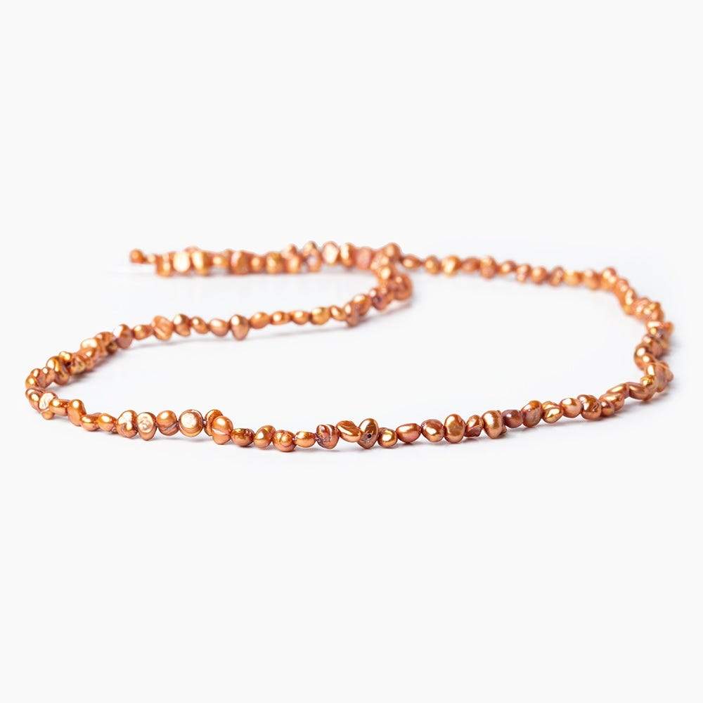 3-4mm Caramel Baroque Pearl, 15 inch, 132 pieces