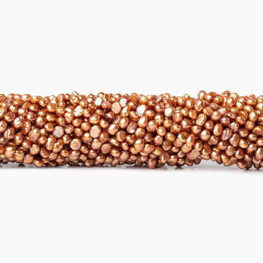 3-4mm Caramel Baroque Pearl, 15 inch, 132 pieces