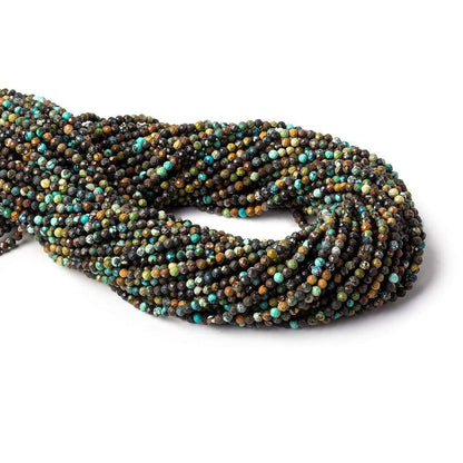 3mm African Turquoise micro faceted rounds 15.5 inch 150 beads