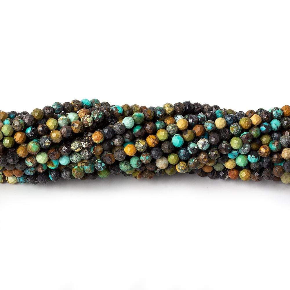3mm African Turquoise micro faceted rounds 15.5 inch 150 beads