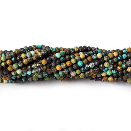 3mm African Turquoise micro faceted rounds 15.5 inch 150 beads