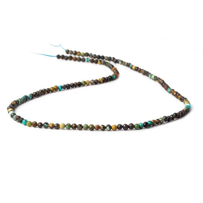 3mm African Turquoise micro faceted rounds 15.5 inch 150 beads