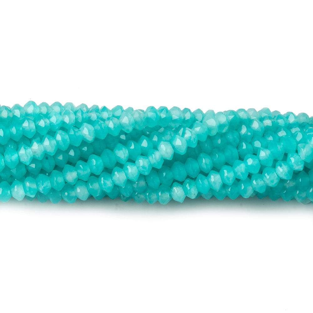 3mm Seafoam Blue Chalcedony Micro Faceted Disc Rondelle Beads 13 inch 165 pieces