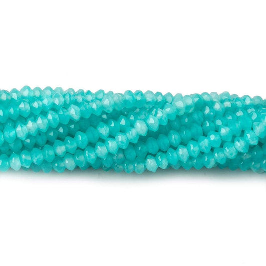 3mm Seafoam Blue Chalcedony Micro Faceted Disc Rondelle Beads 13 inch 165 pieces