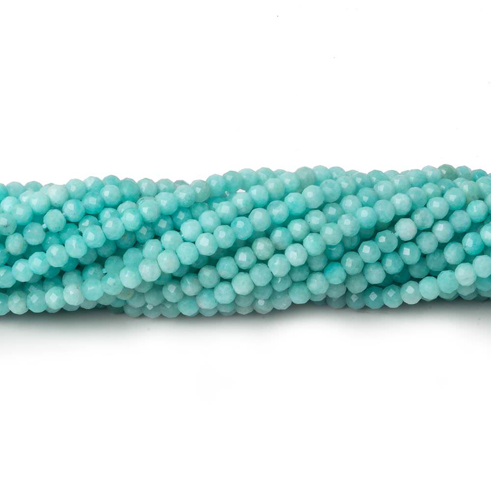 3mm Amazonite micro-faceted rondelle beads 13 inch 129 pieces