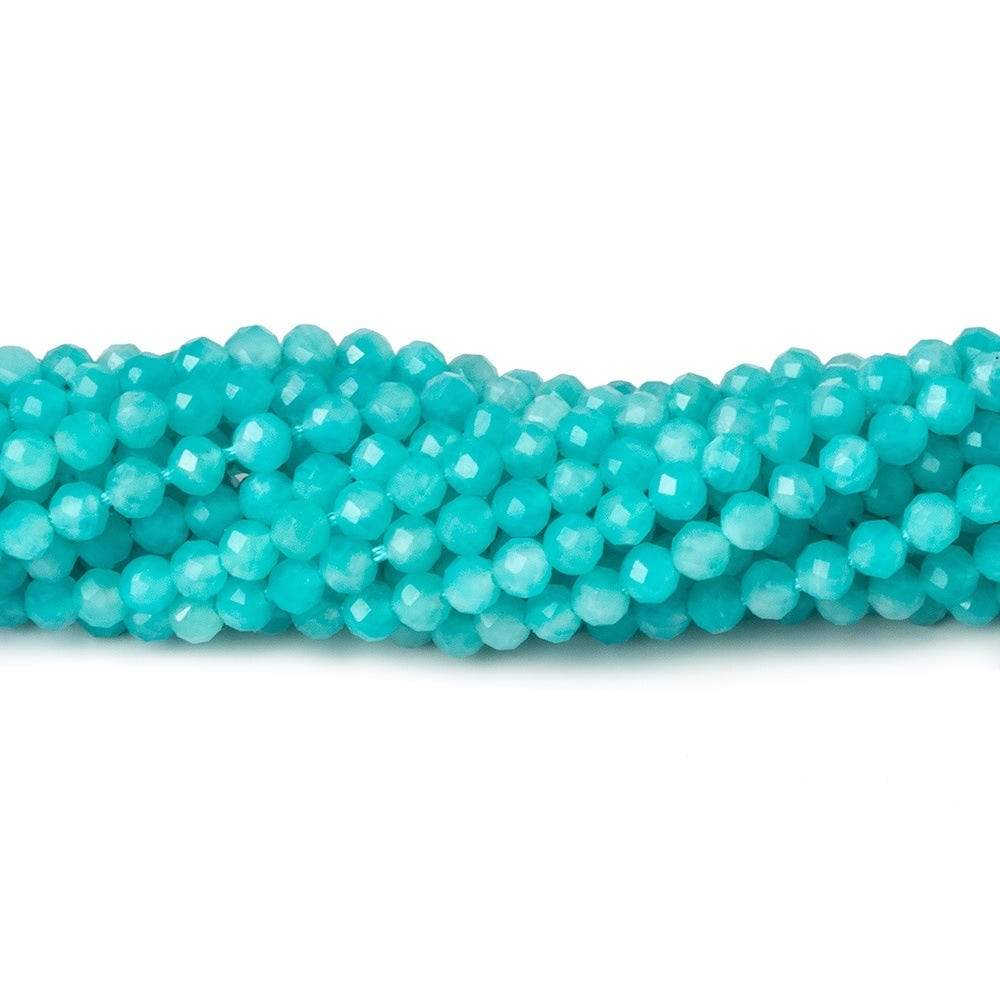 3mm Amazonite microfaceted round beads 13 inch 105 pieces A