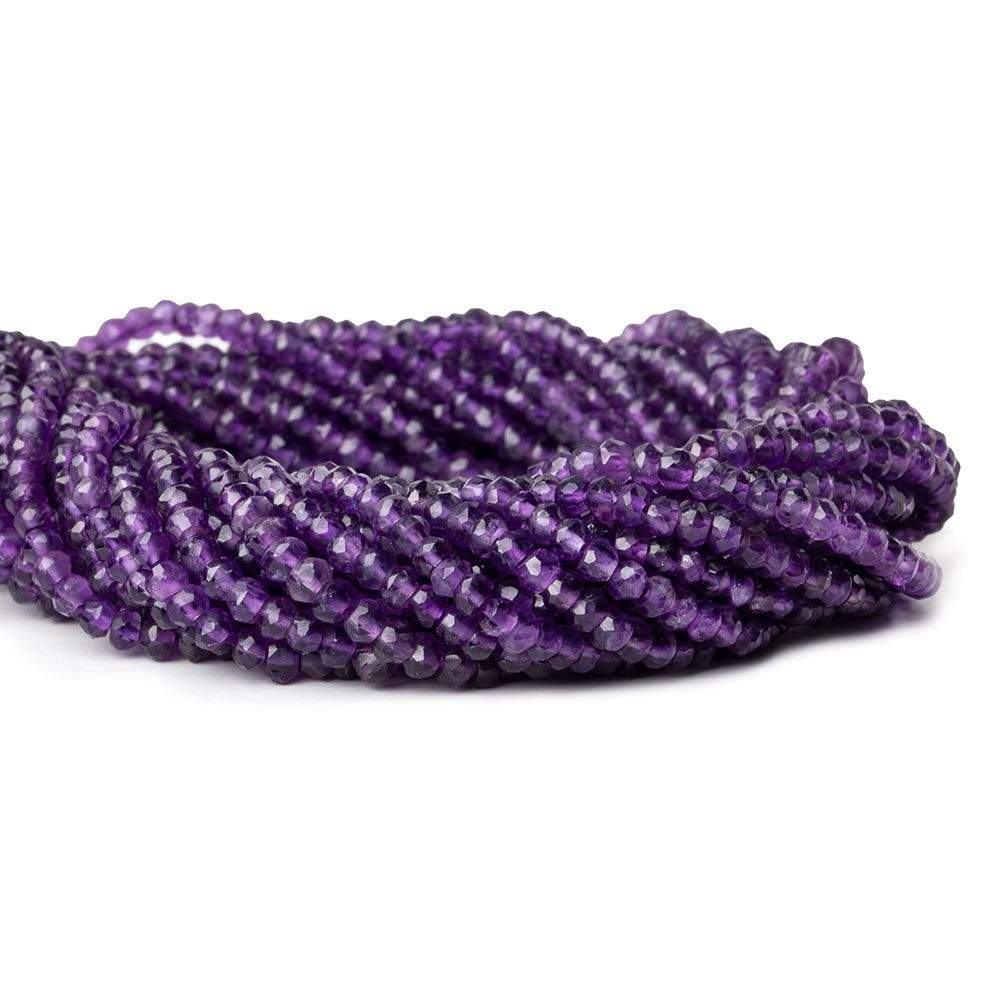 3mm Amethyst Faceted Rondelle Beads 13 inch 145 pieces