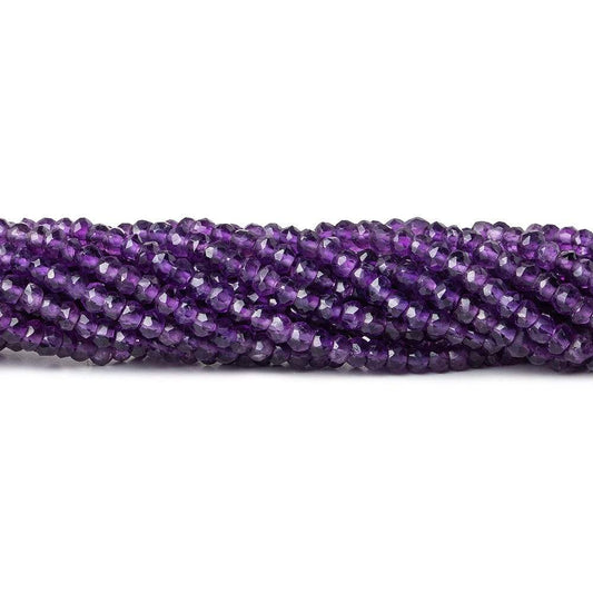 3mm Amethyst Faceted Rondelle Beads 13 inch 145 pieces
