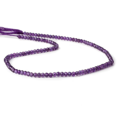 3mm Amethyst micro faceted rondelle beads 12.5 inch 108 pieces AAA