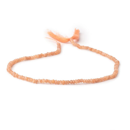 3mm Angel Skin Peach Moonstone Faceted Rondelles 12.5 inch 140 Beads