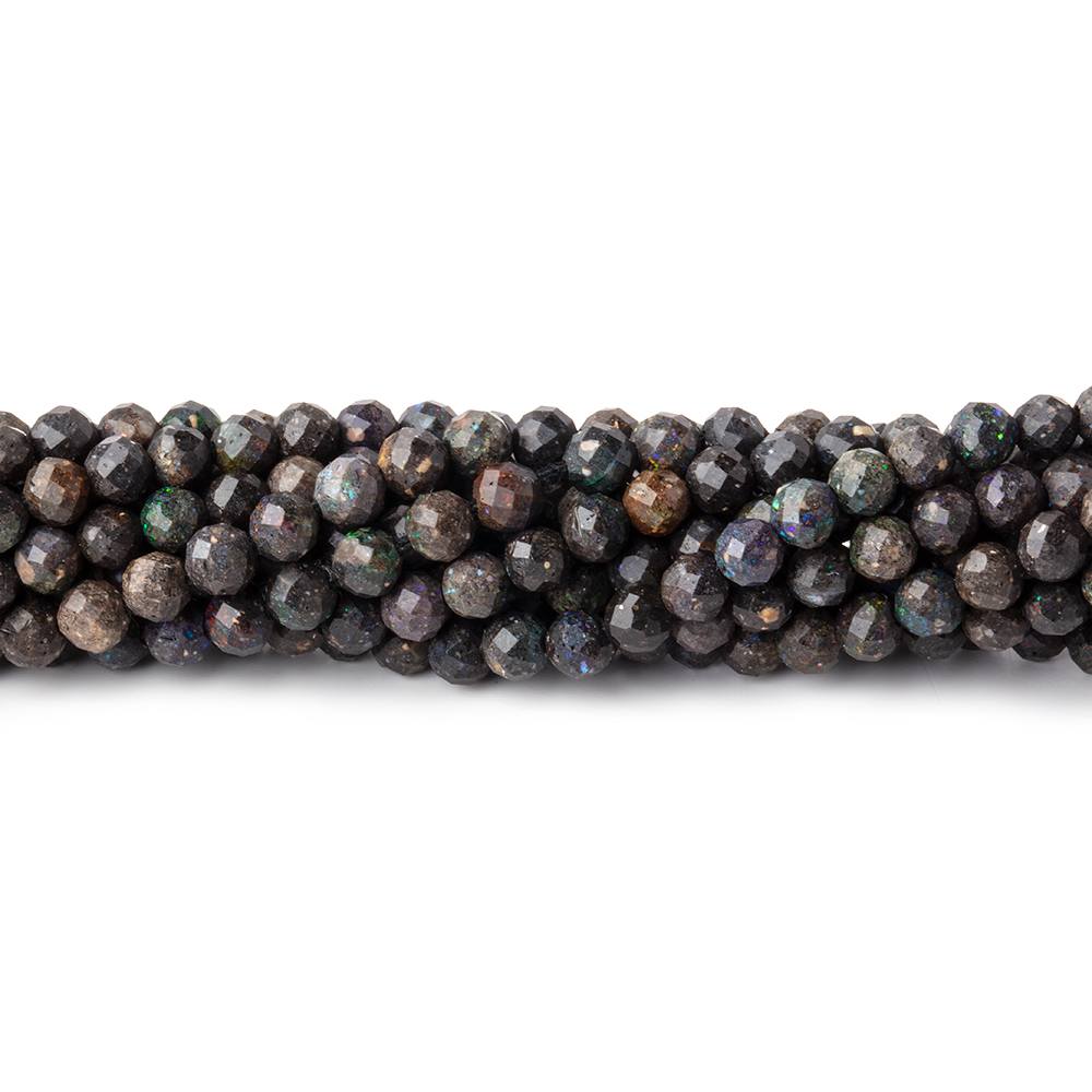 3mm Australian Boulder Opal Micro Faceted Rounds 12.5 inch