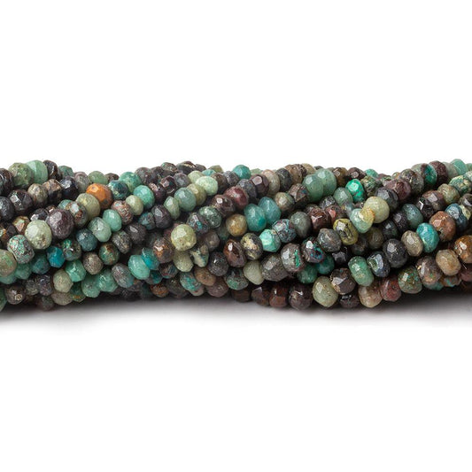 3mm Azurite faceted rondelle beads 13 inch 145 pieces