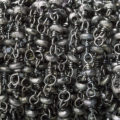 3mm Black Gold plated Brushed Rondelle Black Gold plated Chain by the foot