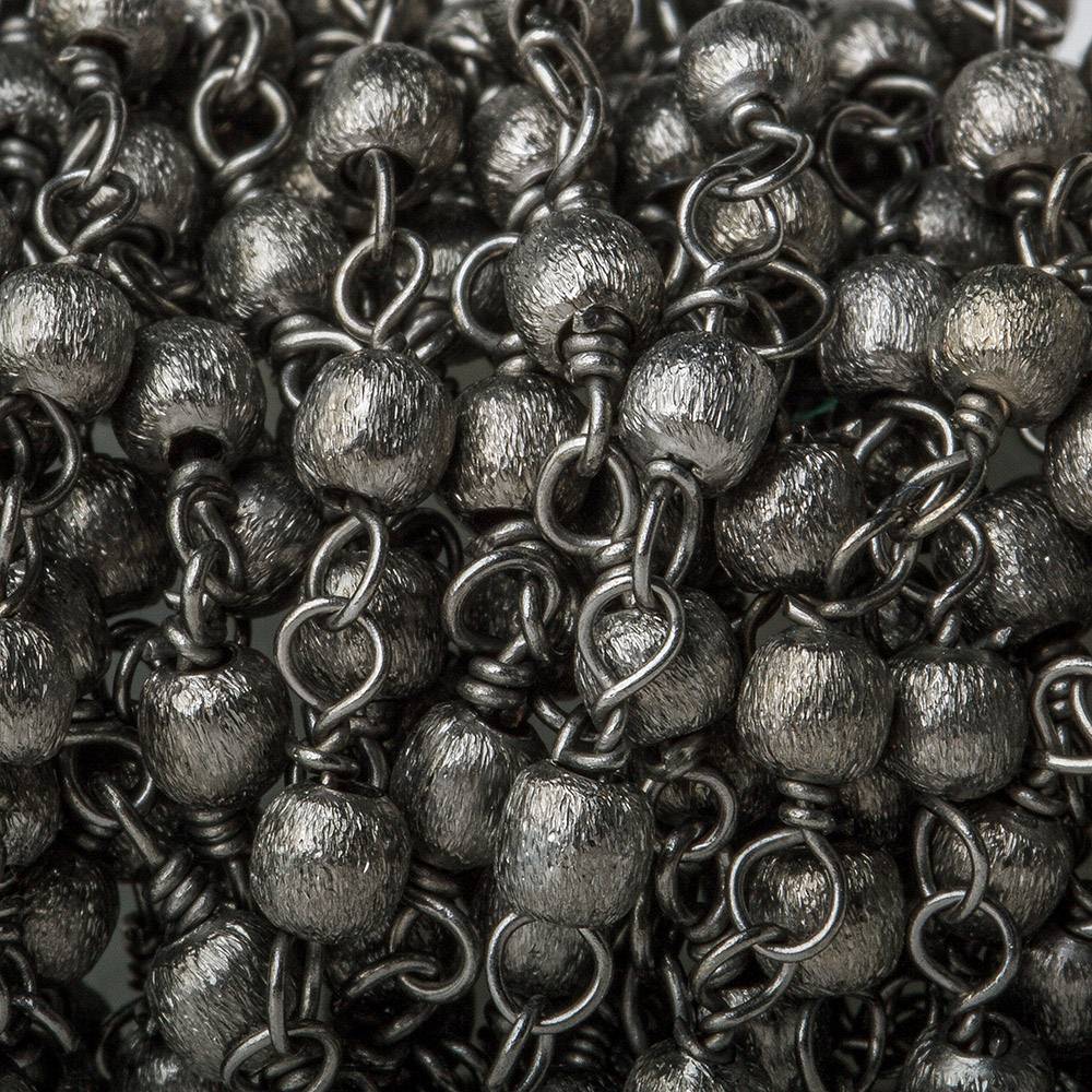 3mm Black Gold plated Brushed Round Black Gold plated Chain by the foot