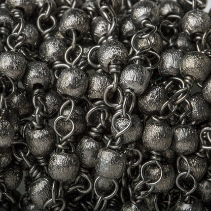 3mm Black Gold plated Brushed Round Black Gold plated Chain by the foot