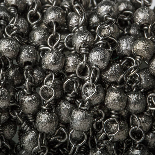 3mm Black Gold plated Brushed Round Black Gold plated Chain by the foot