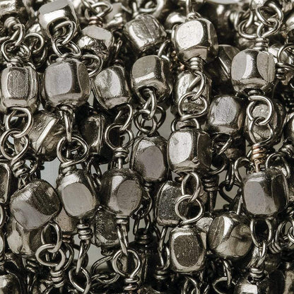 3mm Black Gold plated Cube Black Gold plated Chain by the foot