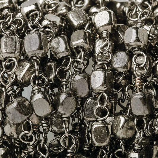 3mm Black Gold plated Cube Black Gold plated Chain by the foot