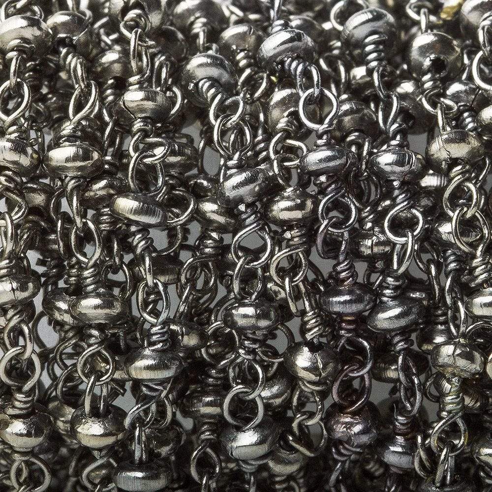 3mm Black Gold plated rondelle Black Gold plated Hand Wrapped Chain