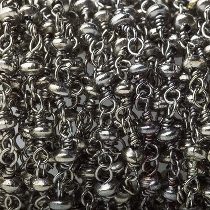 3mm Black Gold plated rondelle Black Gold plated Hand Wrapped Chain