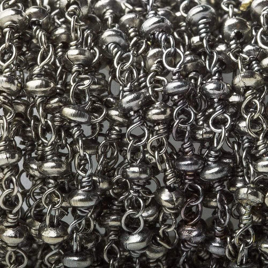 3mm Black Gold plated rondelle Black Gold plated Hand Wrapped Chain