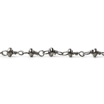 3mm Black Gold plated rondelle Black Gold plated Hand Wrapped Chain