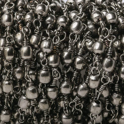 3mm Black Gold plated Round Black Gold plated Hand Wrapped Chain