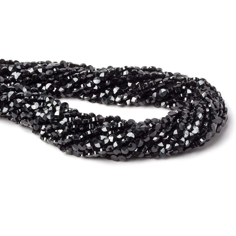 3mm Black Spinel Faceted Coin Beads 14.5 inch 111 pieces