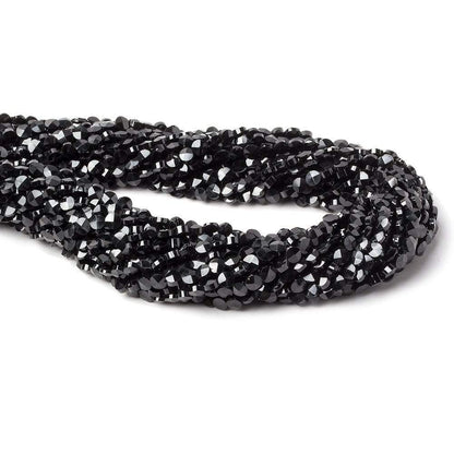 3mm Black Spinel Faceted Coin Beads 14.5 inch 111 pieces