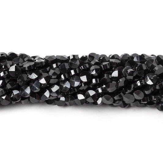 3mm Black Spinel Faceted Coin Beads 14.5 inch 111 pieces