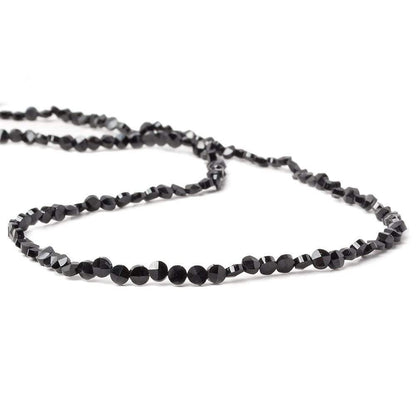 3mm Black Spinel Faceted Coin Beads 14.5 inch 111 pieces
