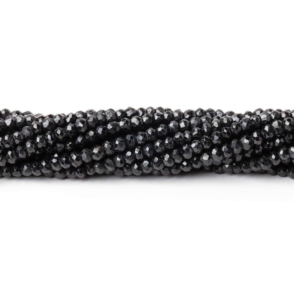 3mm Black Spinel Faceted Rondelle Beads 13.5 inch 150 pieces
