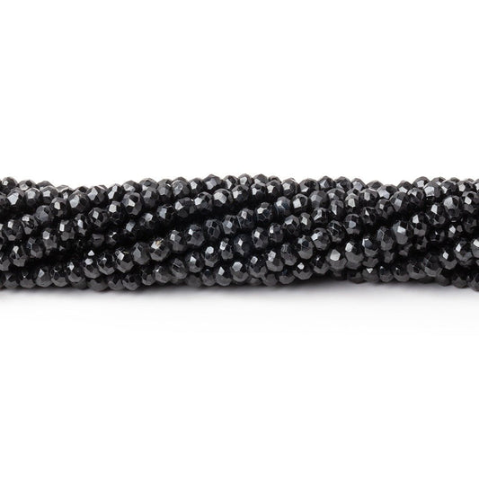 3mm Black Spinel Faceted Rondelle Beads 13.5 inch 150 pieces