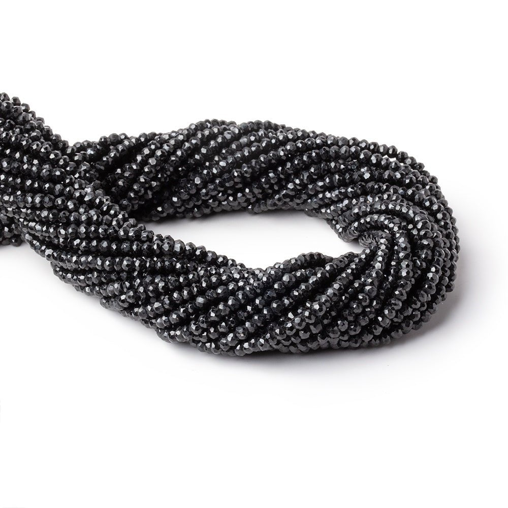 3mm Black Spinel Faceted Rondelle Beads 13.5 inch 150 pieces