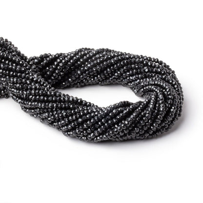 3mm Black Spinel Faceted Rondelle Beads 13.5 inch 150 pieces