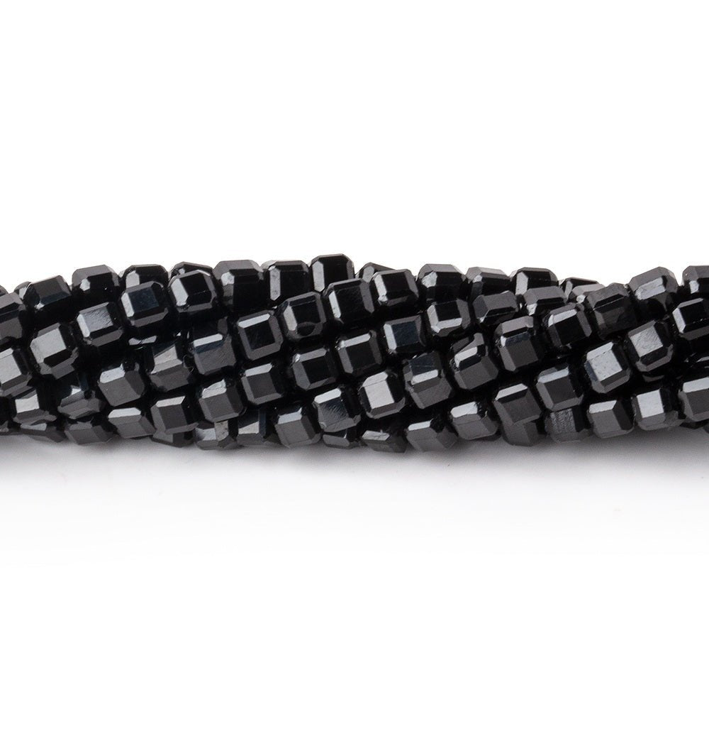 2.5mm Black Spinel Micro Faceted Cube Beads 12.5 inch 106 pieces