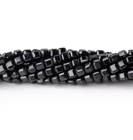 2.5mm Black Spinel Micro Faceted Cube Beads 12.5 inch 106 pieces