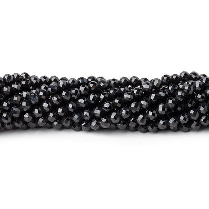 3mm Black Spinel micro faceted round beads 13 inch 110 beads