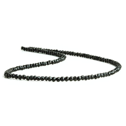 3mm Black Tourmaline Faceted Rondelle Beads 13 inch 134 pieces