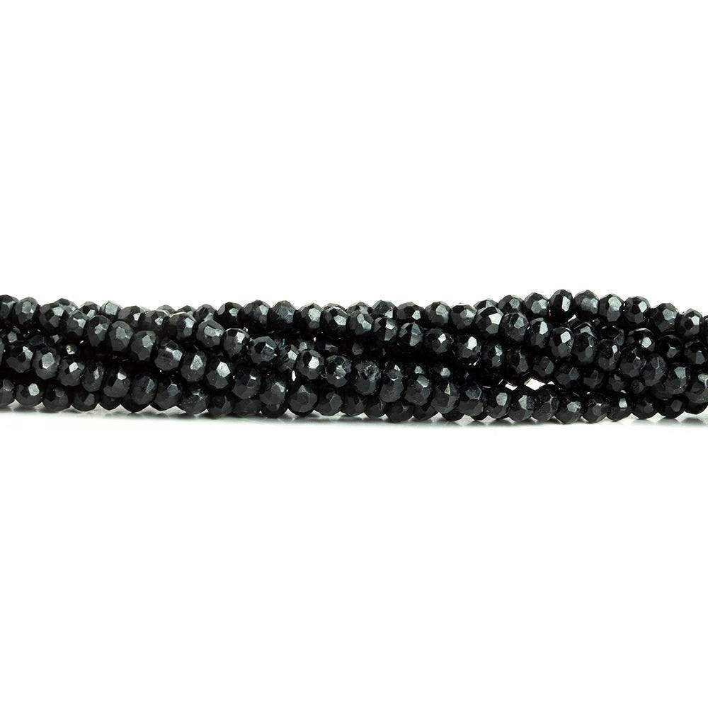 3mm Black Tourmaline Faceted Rondelle Beads 13 inch 134 pieces