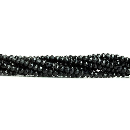 3mm Black Tourmaline Faceted Rondelle Beads 13 inch 134 pieces