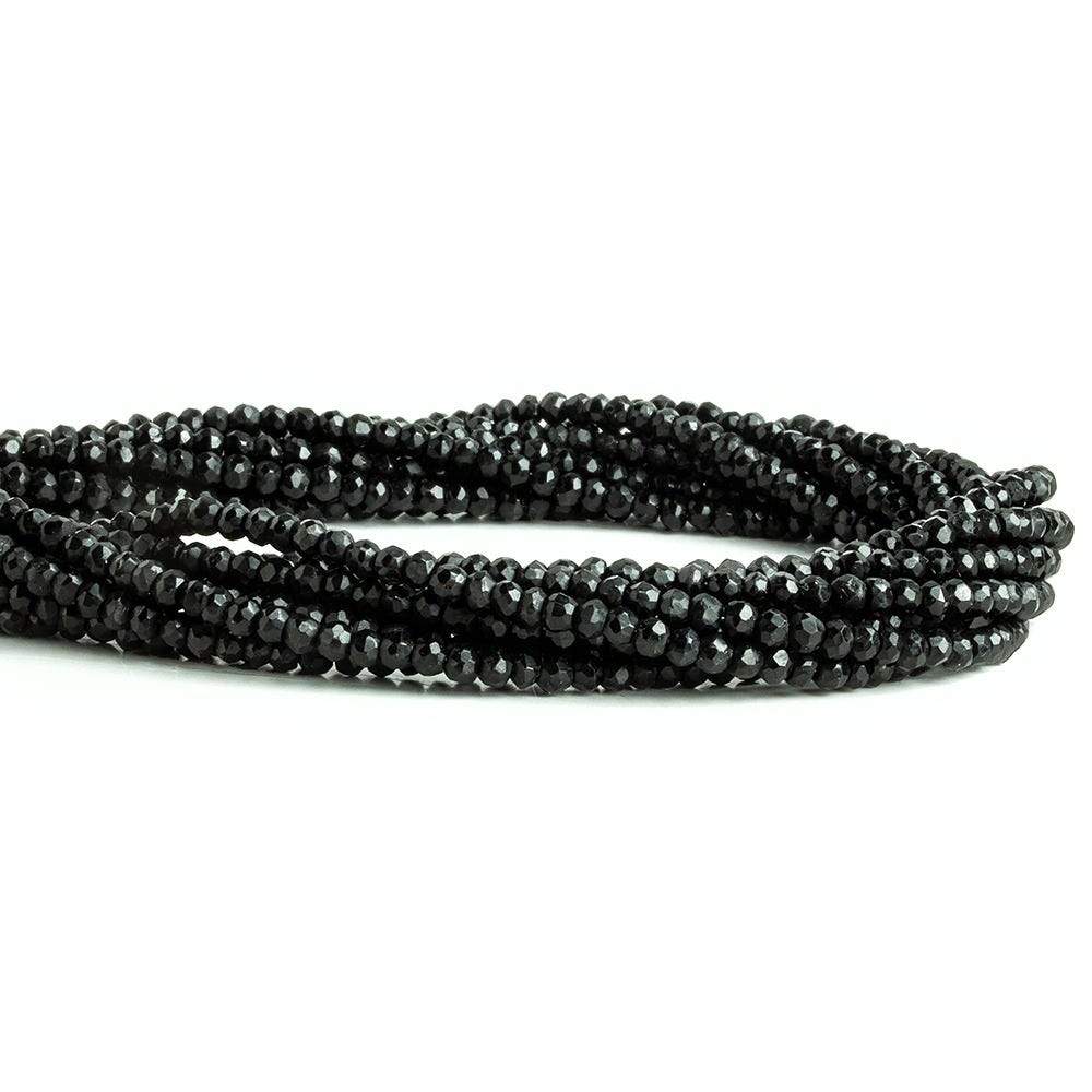 3mm Black Tourmaline Faceted Rondelle Beads 13 inch 134 pieces