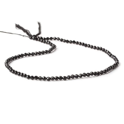 3mm Black Tourmaline micro faceted rounds 12.5 inch 100 pieces  AAA