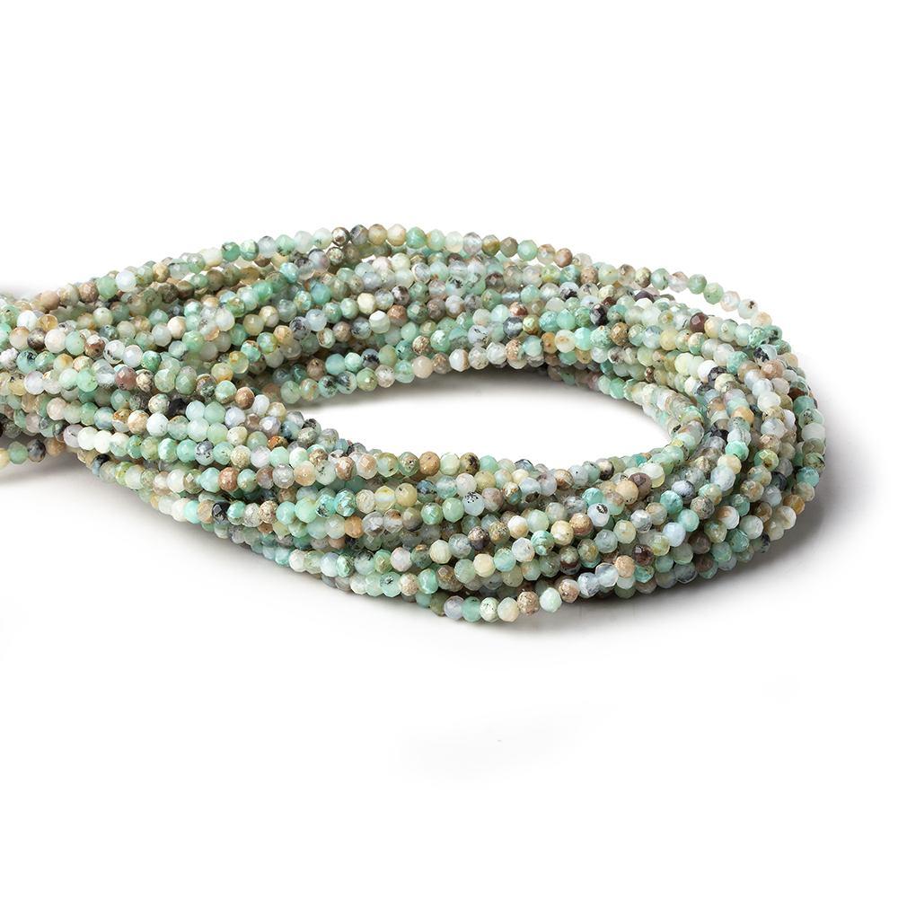 3mm Blue Peruvian Opal micro faceted rondelle beads 16 inch 175 pieces AA