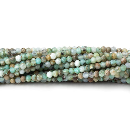 3mm Blue Peruvian Opal micro faceted rondelle beads 16 inch 175 pieces AA