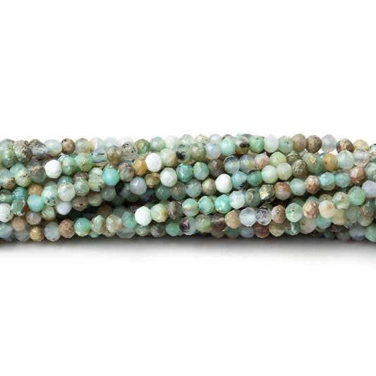 3mm Blue Peruvian Opal micro faceted rondelle beads 16 inch 175 pieces AA