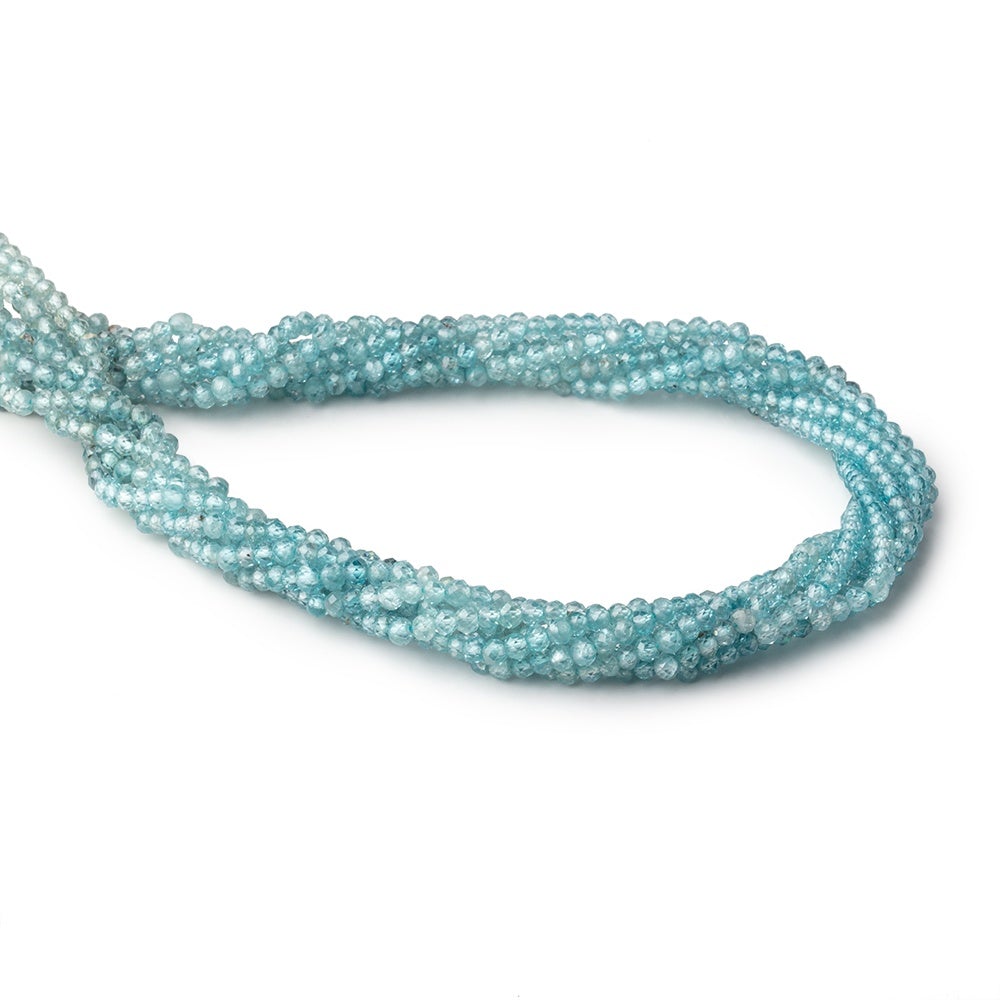 3mm Blue Zircon Micro Faceted Rondelle Beads 13 inch 130 pieces AA